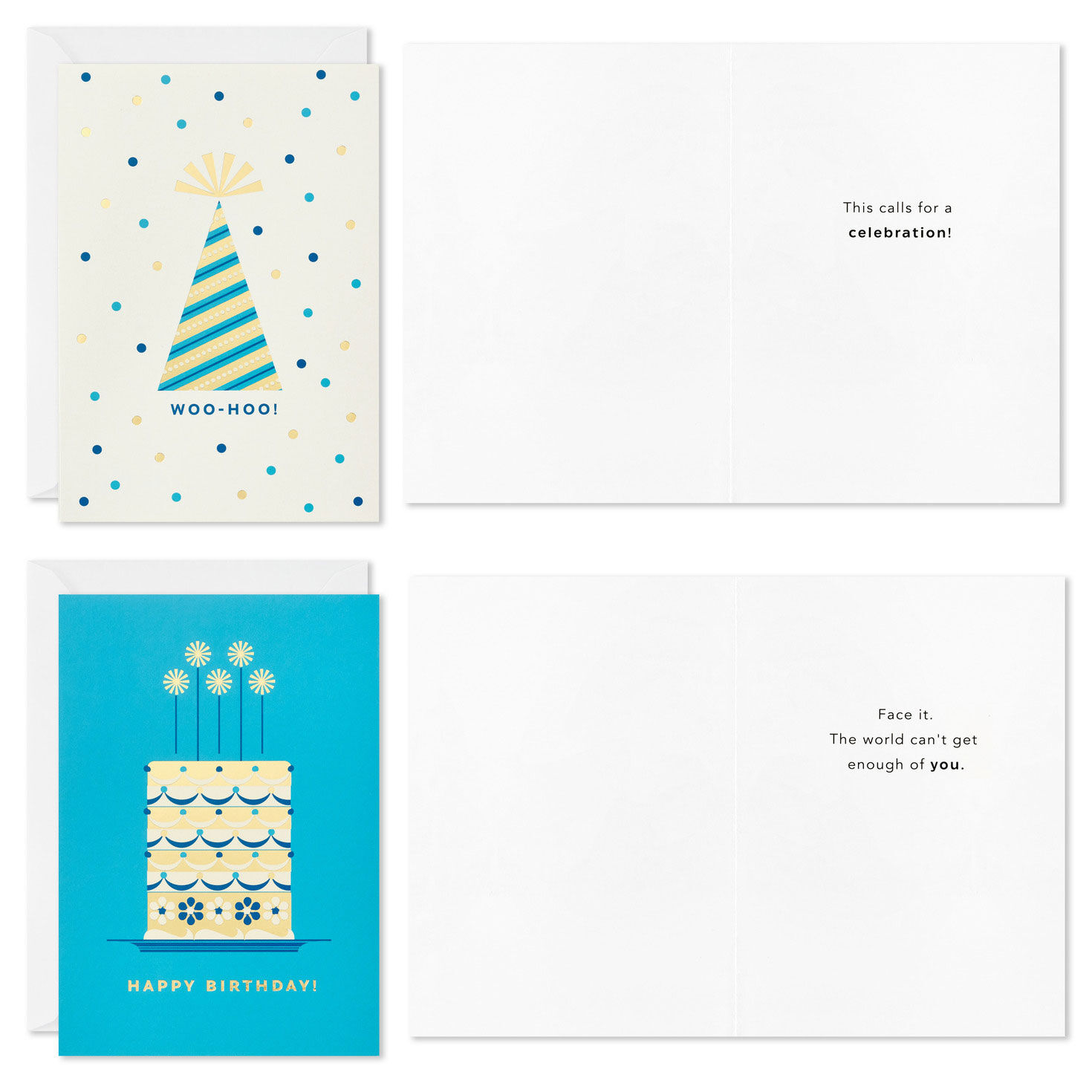 Celebration in Blue Assorted Boxed Birthday Cards Card Front with Sentiment image number 3
