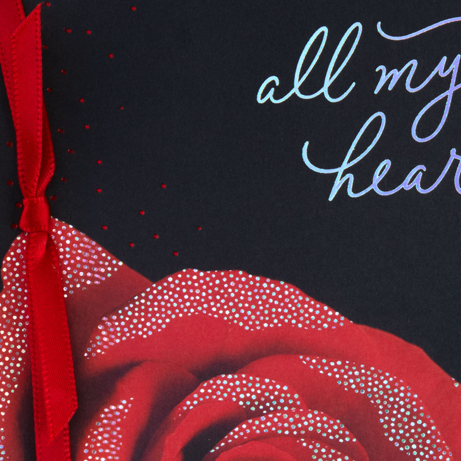 Sparkly Red Rose Wife Valentine's Card Card Front Detail image number 4