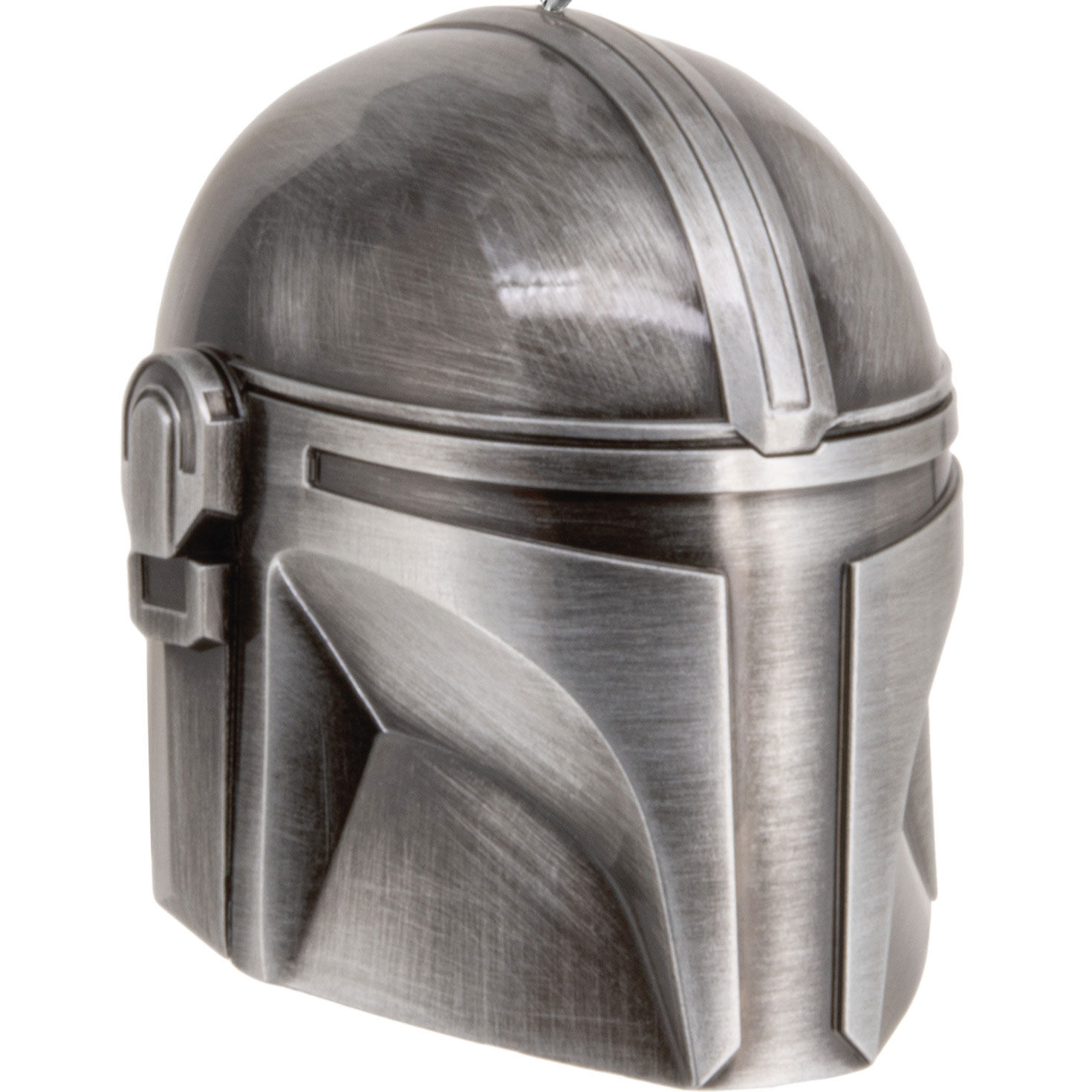 Star Wars Mandalorian Helmet Christmas Ornament closeup detail image number 5