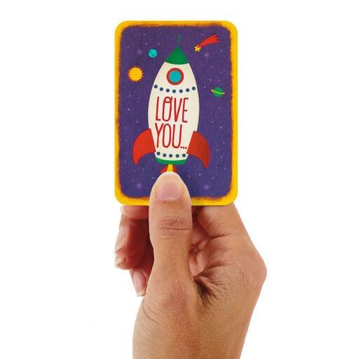 3.25" Mini To the Moon and Back Rocket Ship Love Card, 