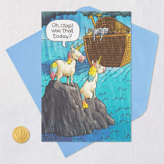 Noah's Ark Unicorns Funny Birthday Card, , large image number 5
