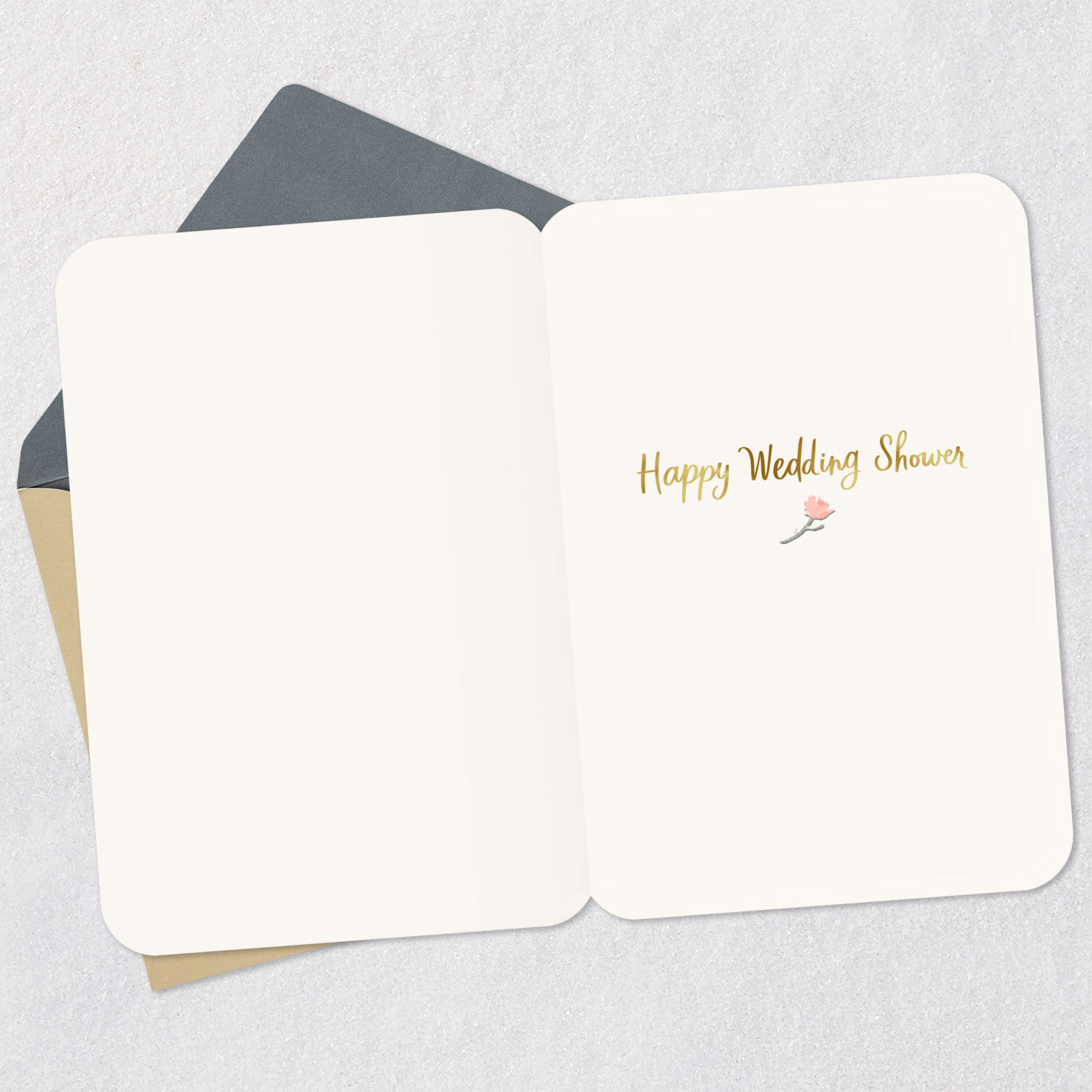 Flower Confetti Wedding Shower Card open card with envelope image number 3
