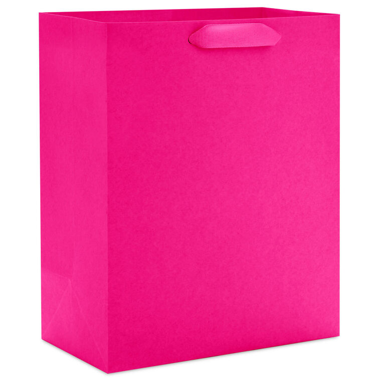 9.6" Solid Hot Pink Medium Gift Bag