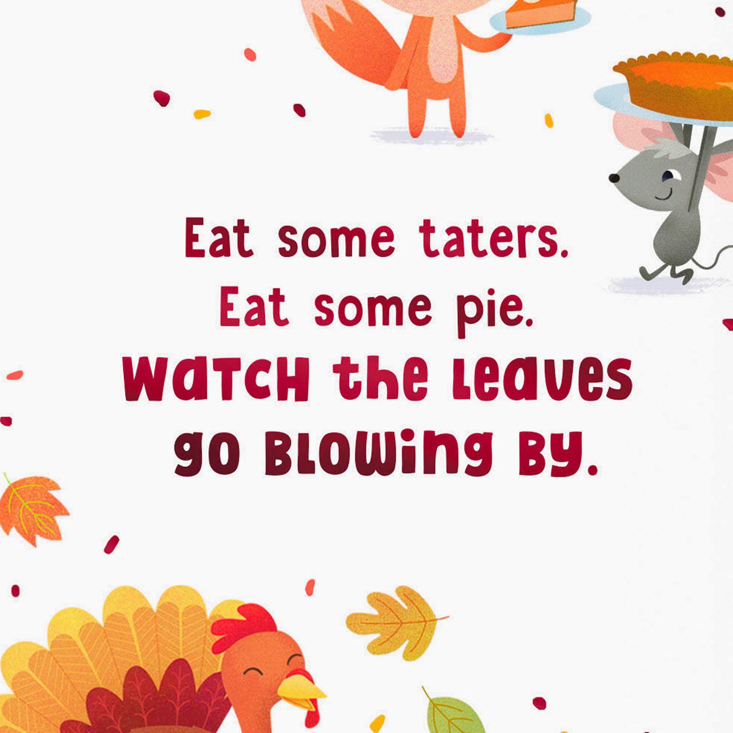 Squirrel, Fox and Owl Kids Thanksgiving Card Sentiment image number 2