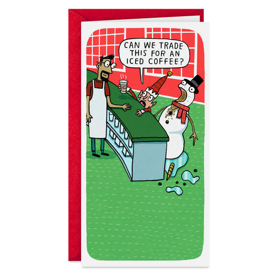 A Latte Joy Funny Money Holder Christmas Card, , large image number 1