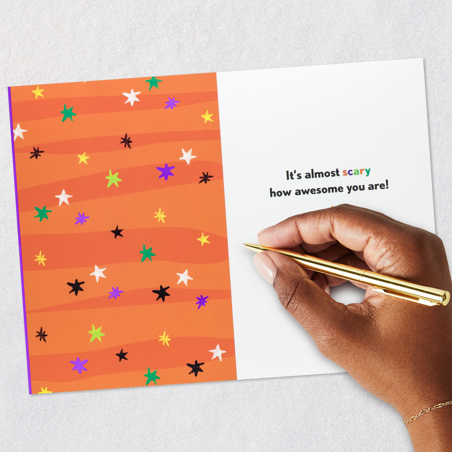Monster Lettering on Purple Halloween Card Signing card image number 6