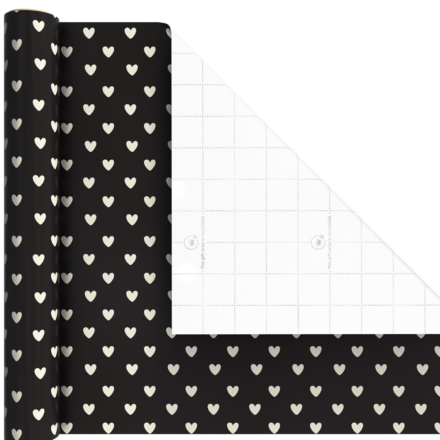 Black and White Tri-Pack Mini Gift Wrap Rolls Wrap Square image number 5