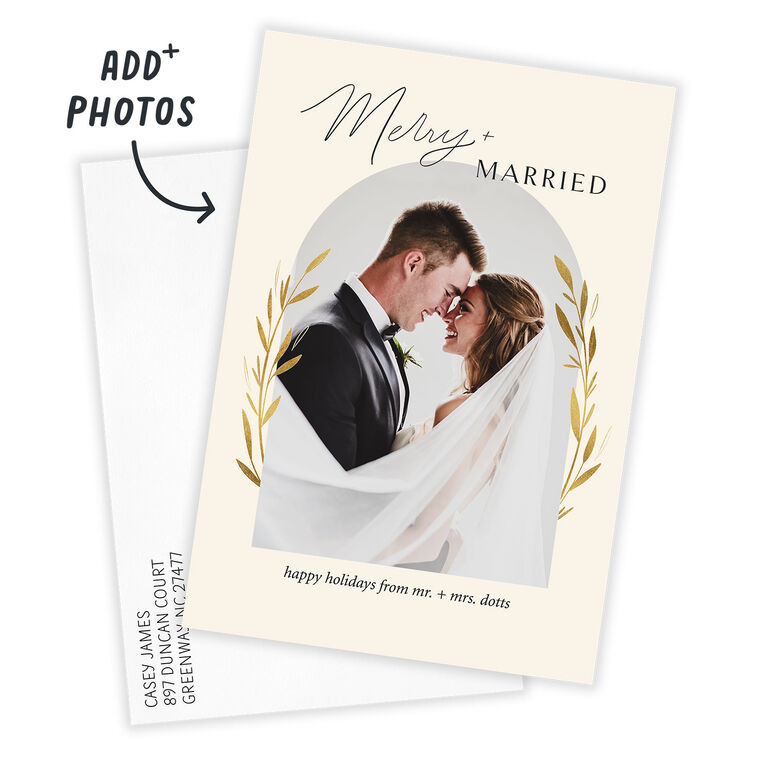 Merry and Married Flat Holiday Photo Card, , large image number 2