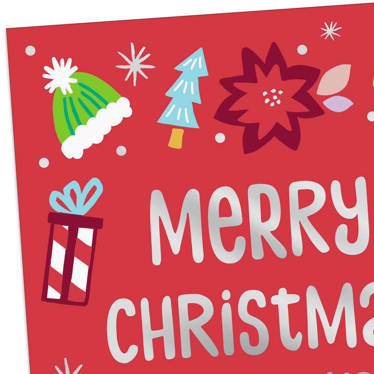Festive Icons Red Christmas Card for Kid Cousin Card Front Detail image number 4