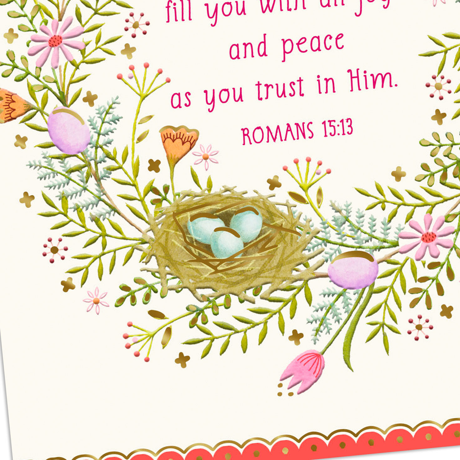 Spring Wreath for Granddaughter Easter Card Card Front Detail image number 4