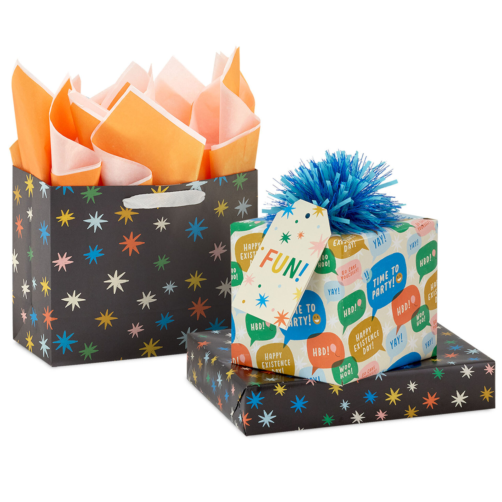 Bright Vibes Gift Wrap Collection Gift Bags Hallmark