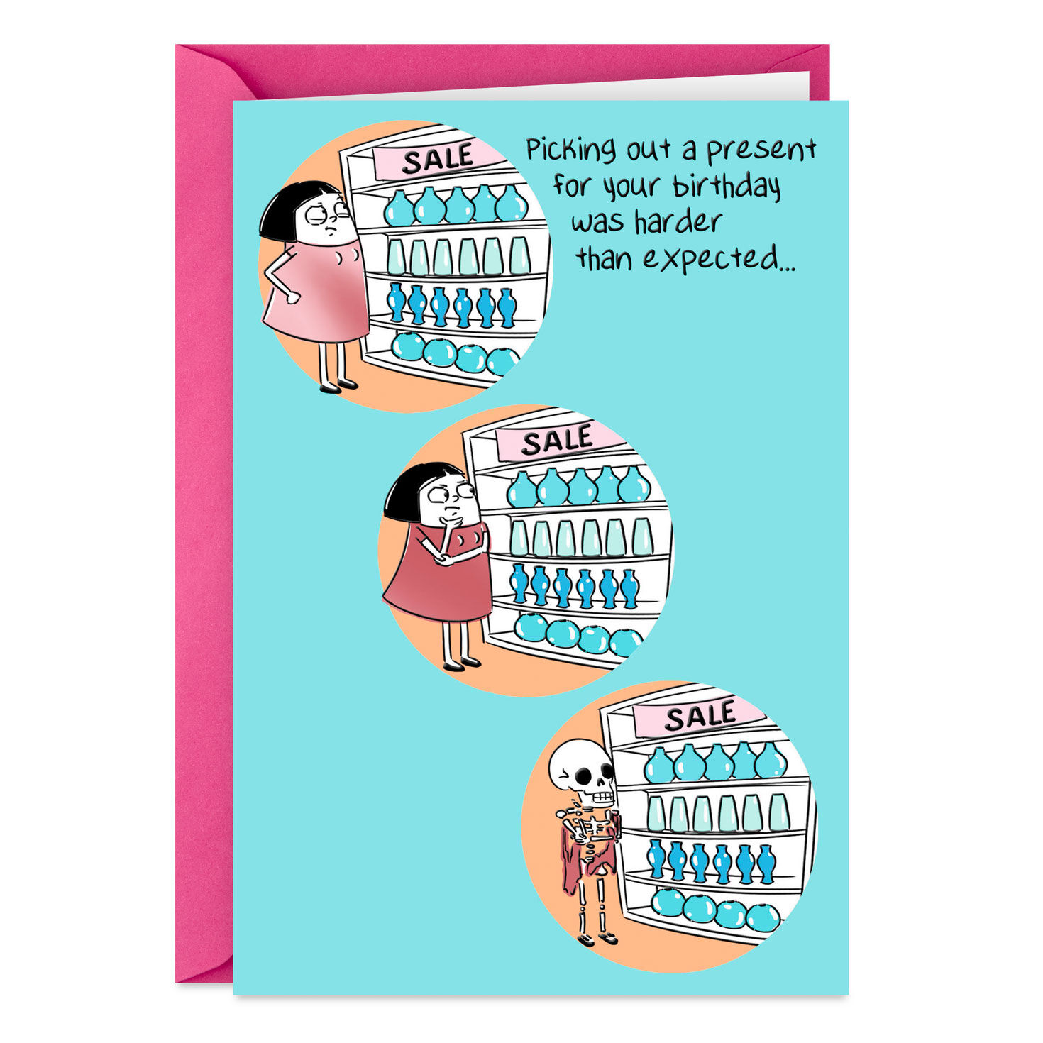Picking Out Your Present Funny Birthday Card