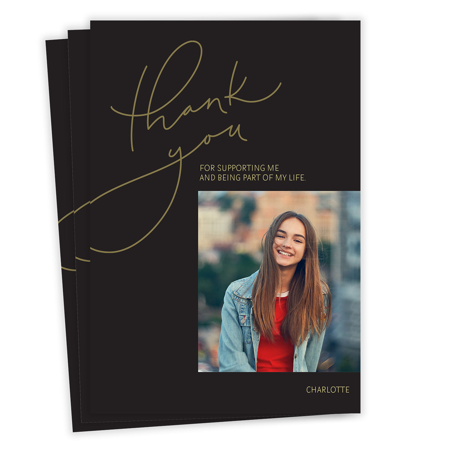 Elegant Handwritten Flat Graduation Thank-You Card