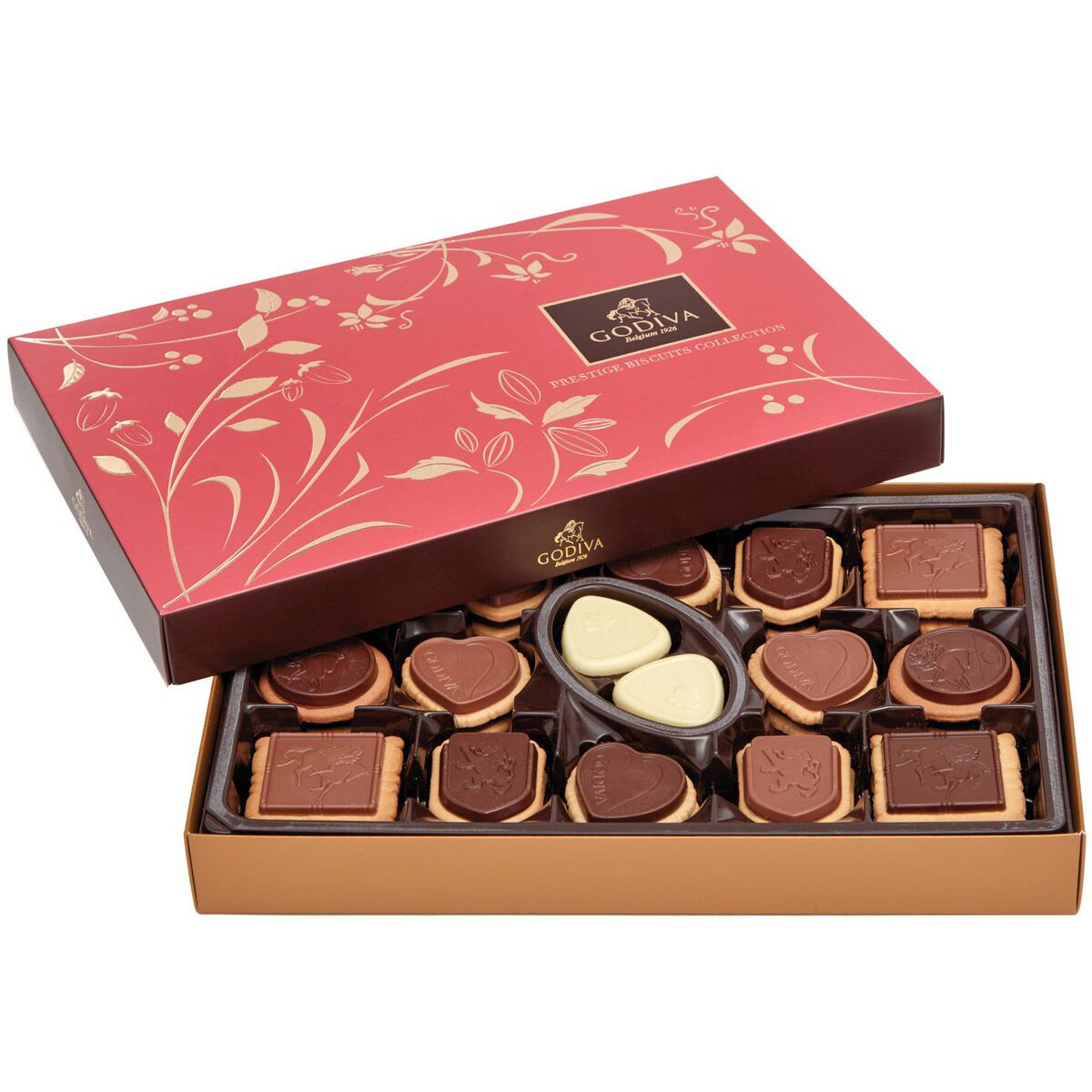 Godiva Assorted Chocolate Biscuit Gift Box, 32 pieces Candy