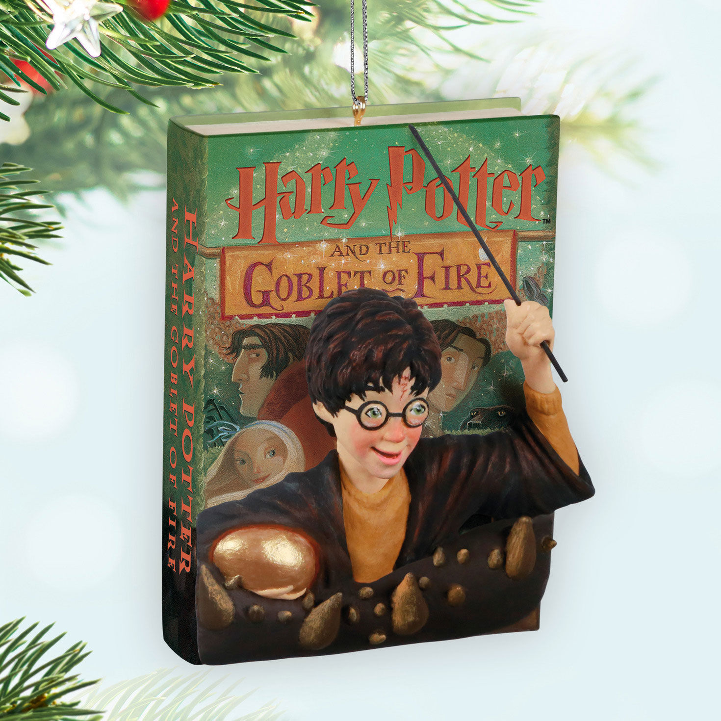 Harry Potter Goblet of Fire Book Keepsake Ornament hanging on tree image number 2