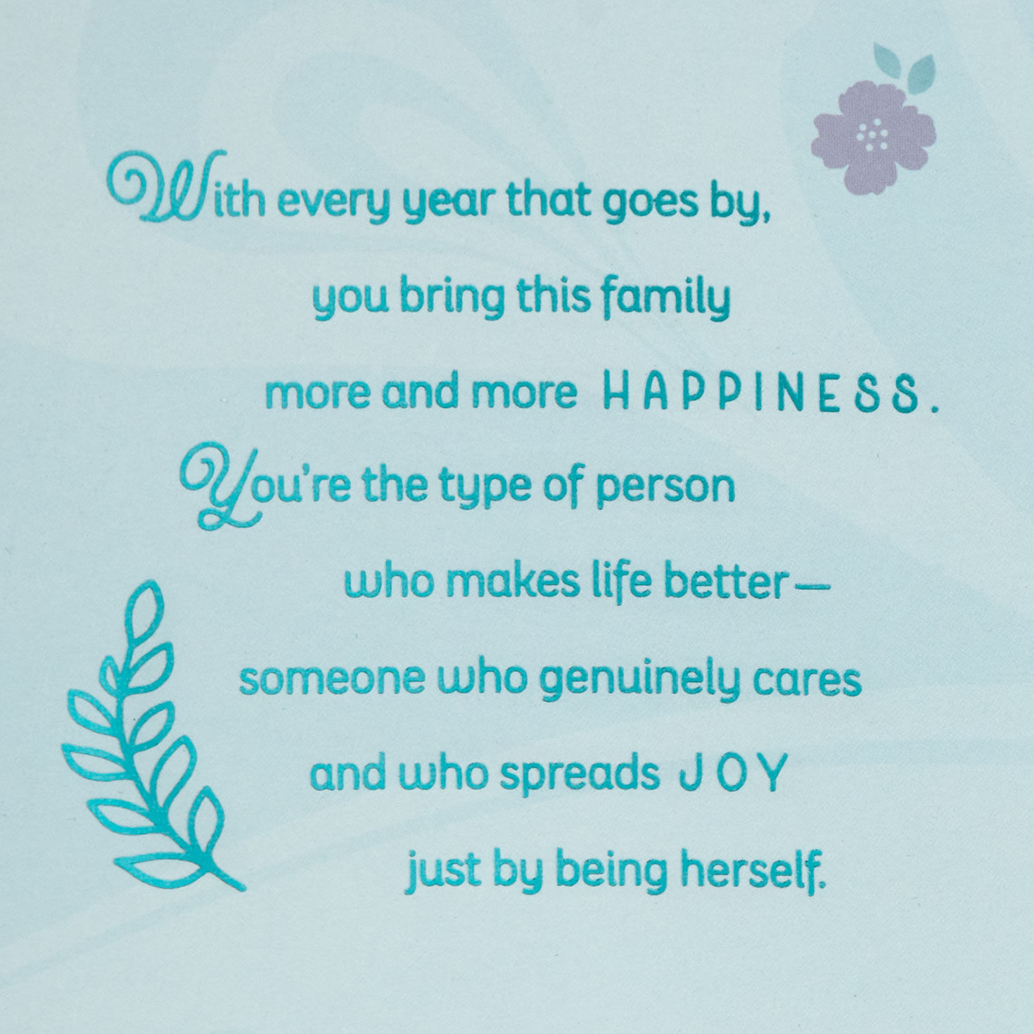 Butterfly and Flowers Daughter-in-Law Birthday Card Sentiment image number 2