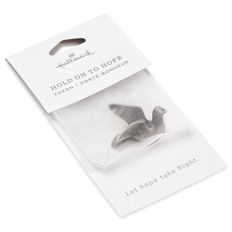 Dove Shaped Silver Metal Worry Stone package image number 4