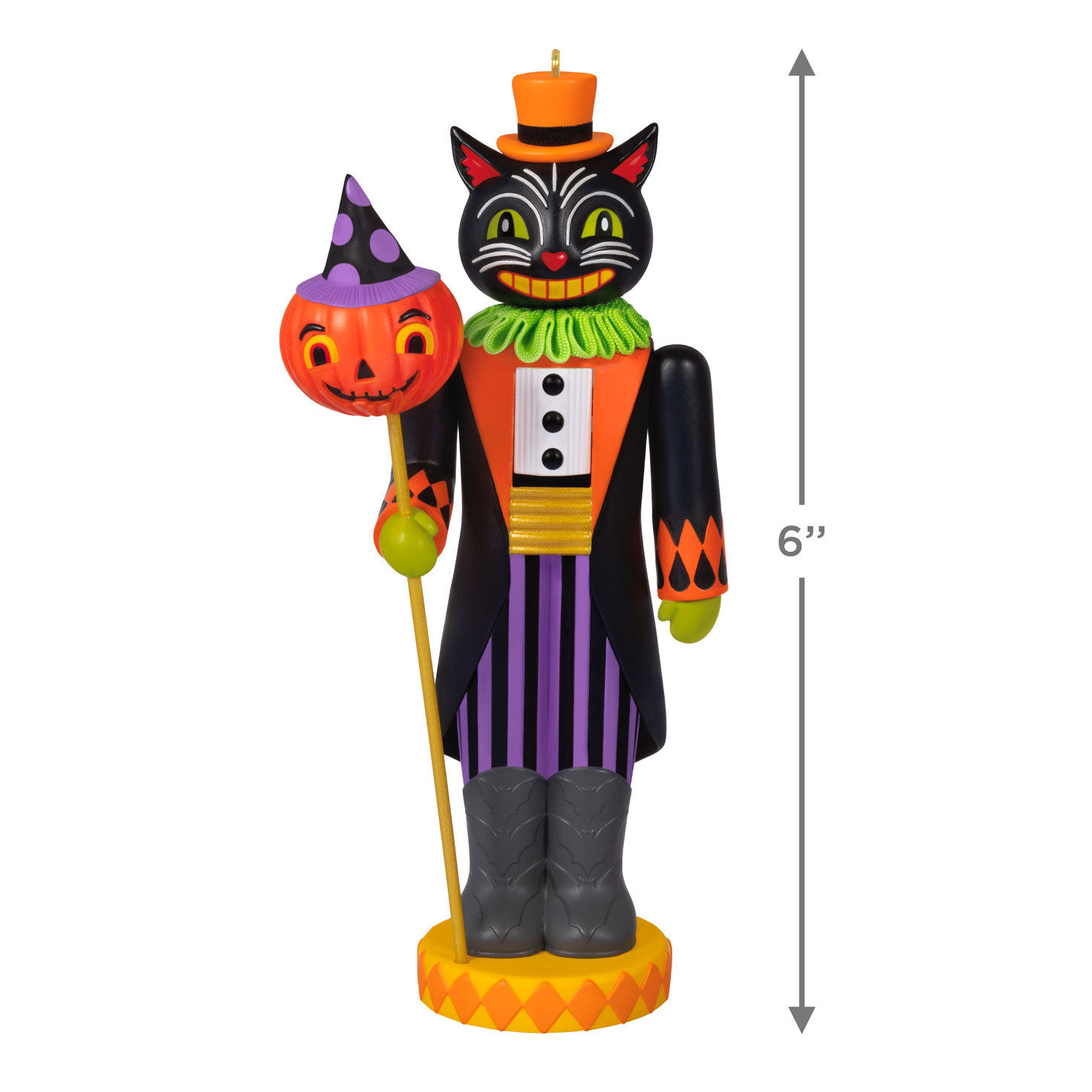 Halloween Cat Nutcracker Keepsake Ornament measurement image number 2