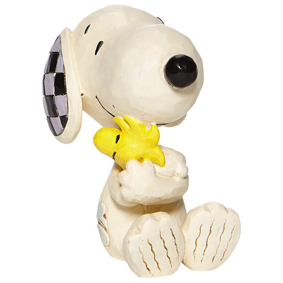 Jim Shore Peanuts Snoopy Hugging Woodstock Mini Figurine, 2.5"