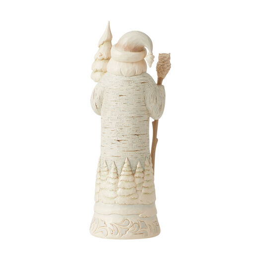 Jim Shore White Woodland Birch Bark Santa Figurine, 7.75", 