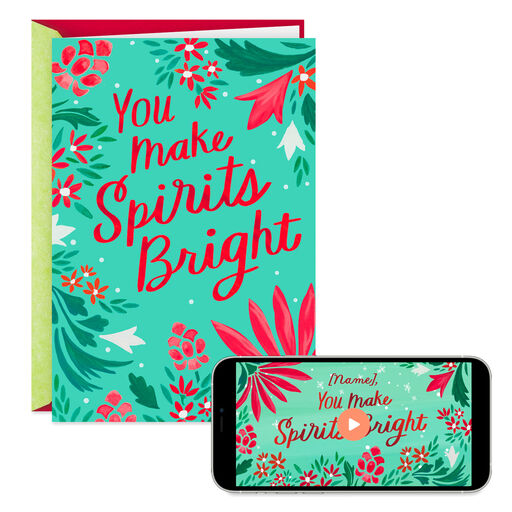 You Make Spirits Bright Video Greeting Christmas Card, 