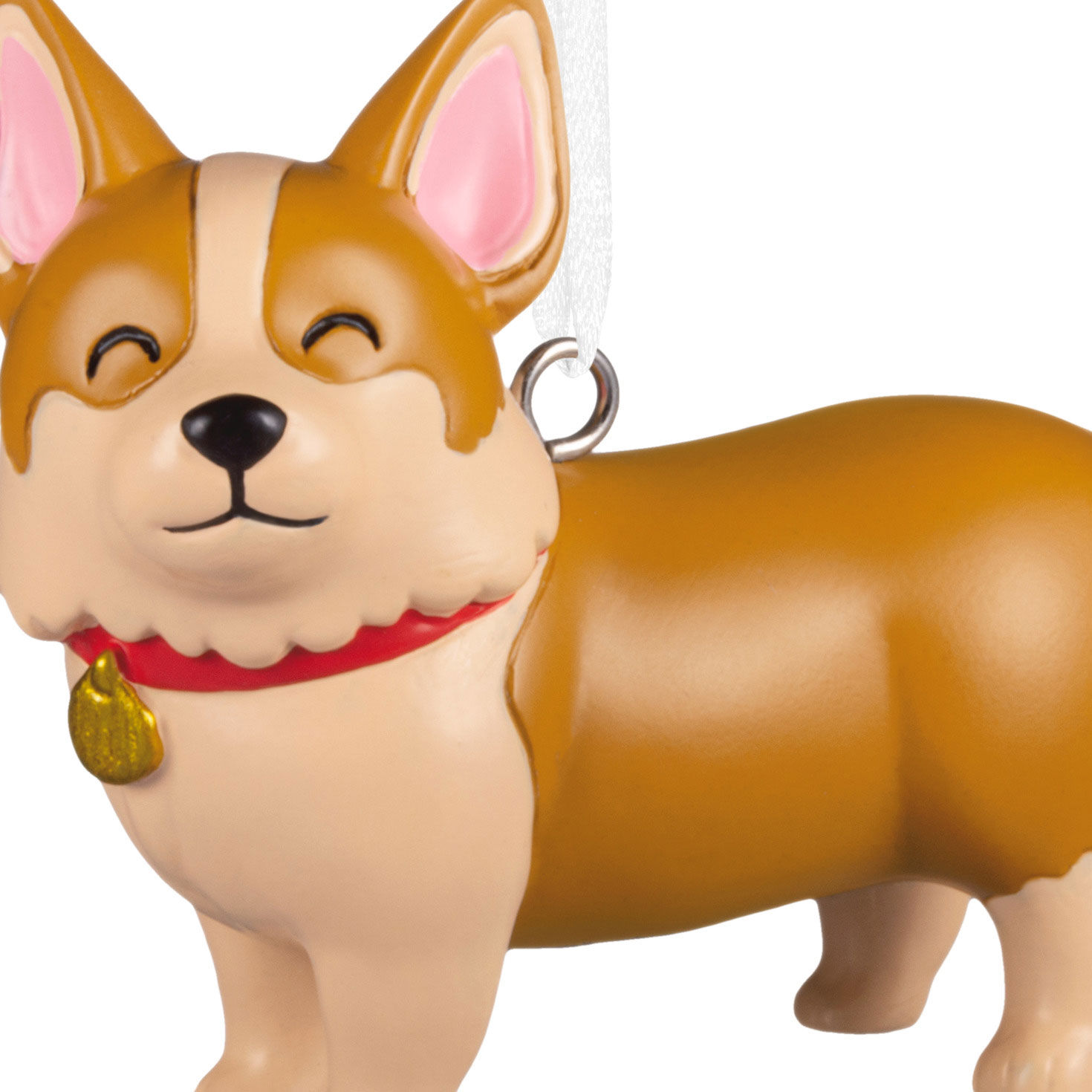 Cute Corgi Christmas Ornament closeup view image number 5