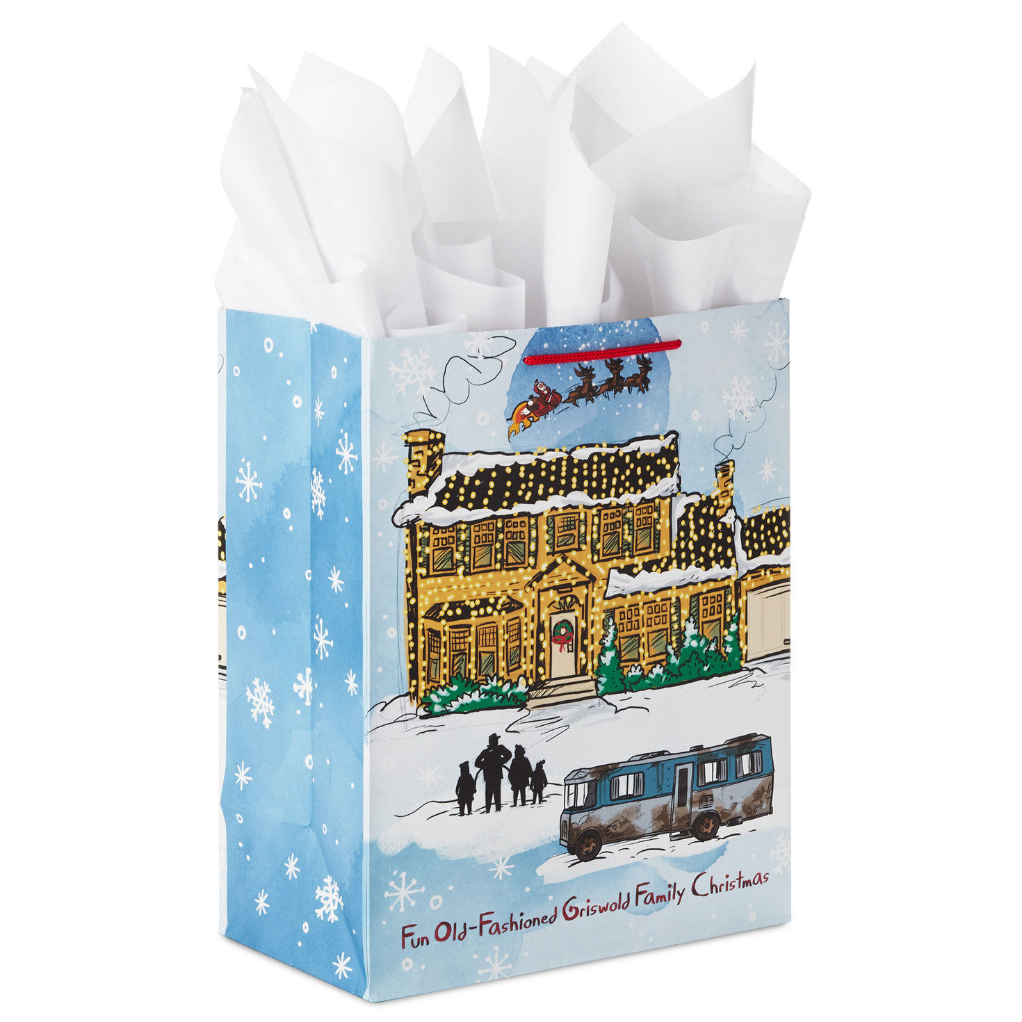 13" National Lampoon's Christmas Vacation™ House With Lights Large Gift Bag With Tissue Paper for only USD 7.99 | Hallmark