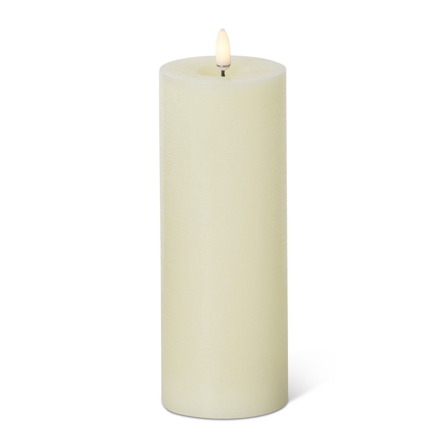 K&K Interiors Cream LED Pillar Candle, 8"