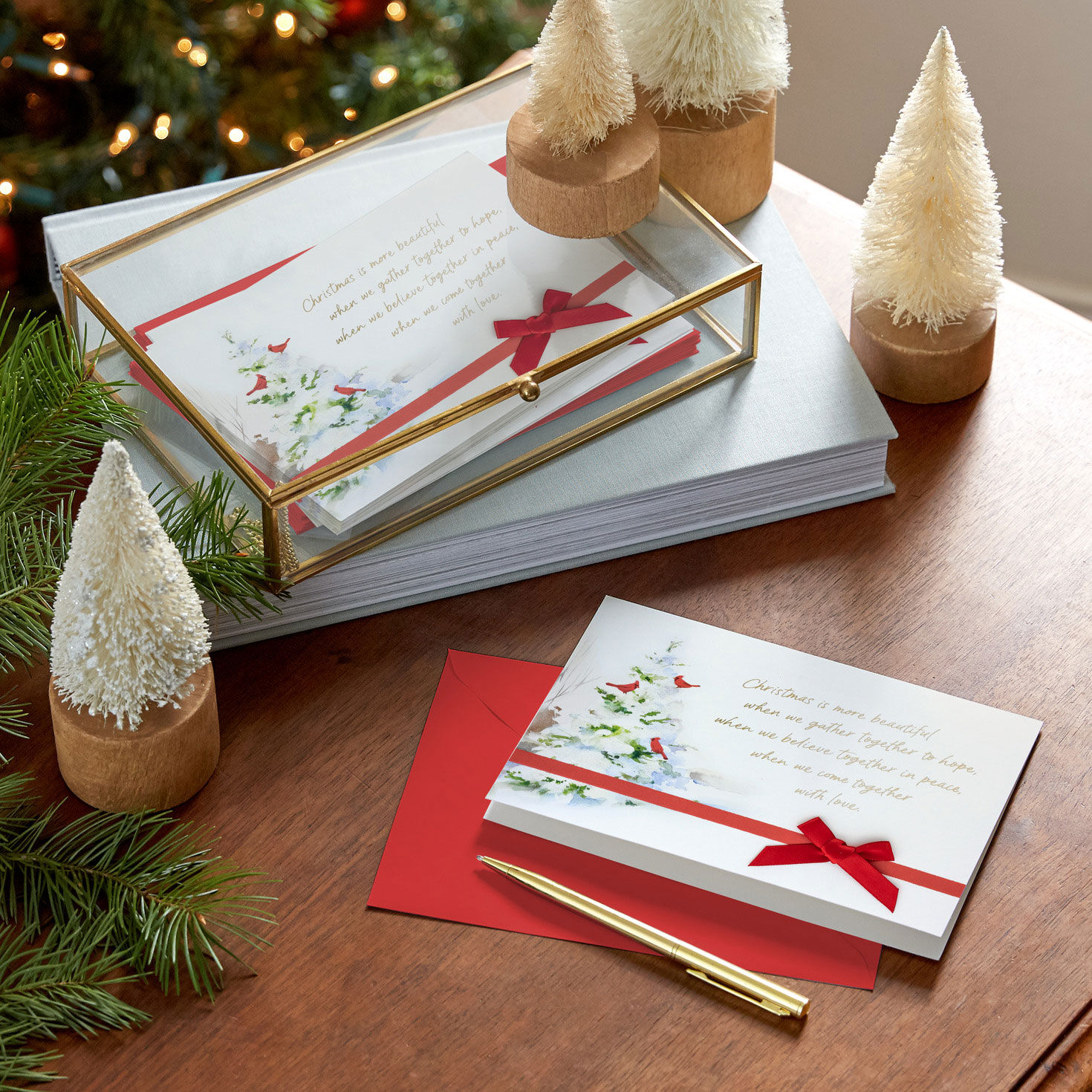 Cardinals in Snow Boxed Christmas Cards  image number 7