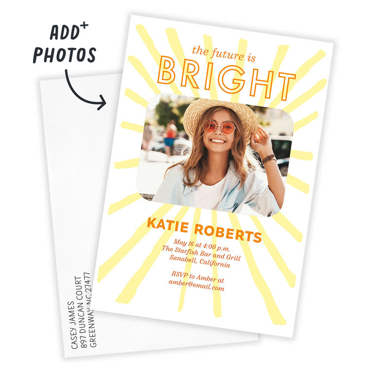Future Is Bright Sun Rays Graduation Invitation, , large image number 2