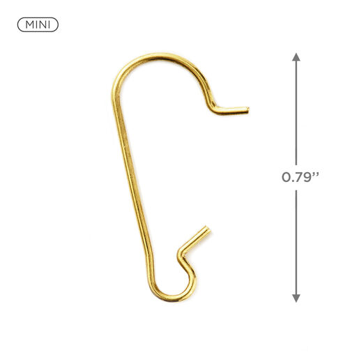 Mini Brass Ornament Hooks, Set of 25, 