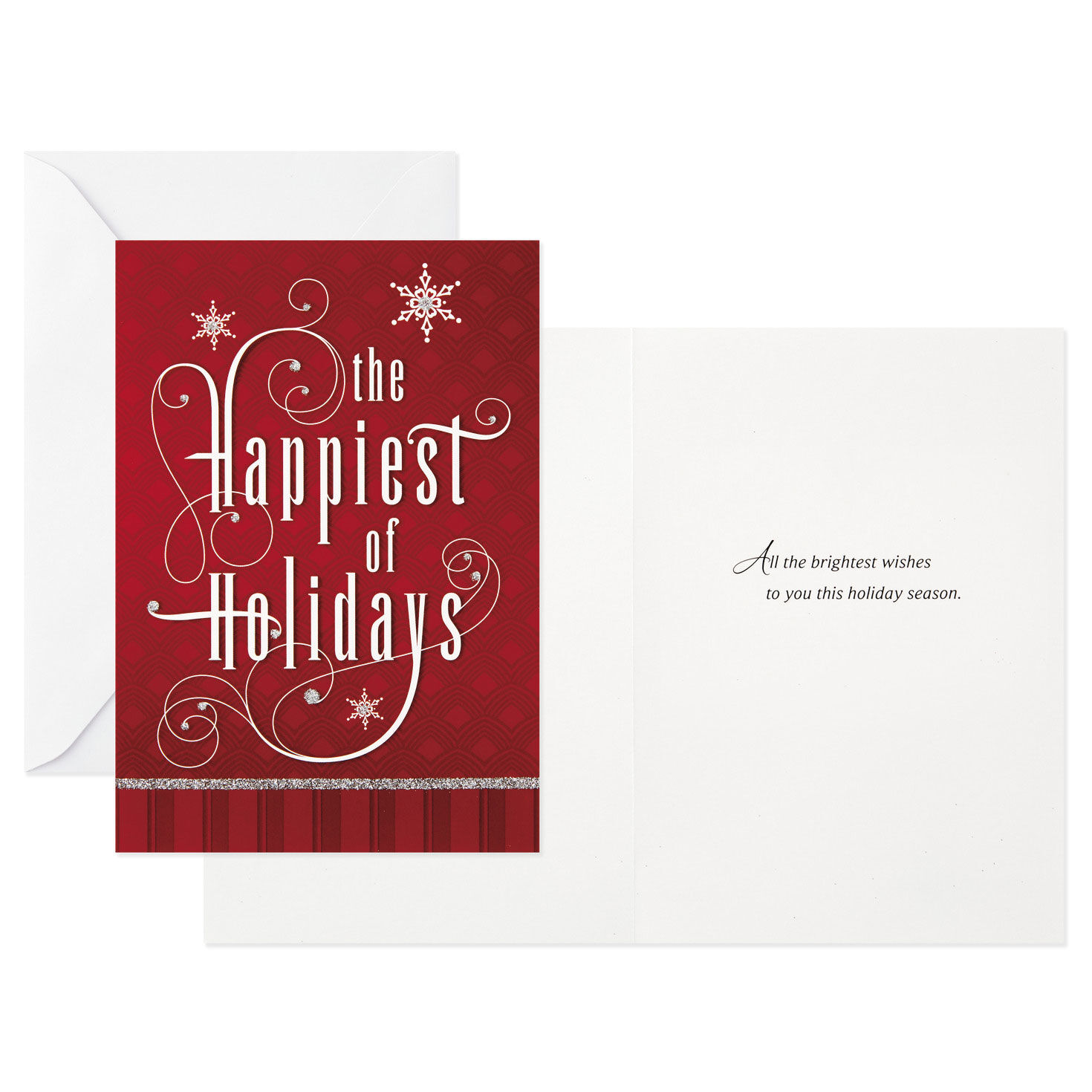 Red and Green Assorted Boxed Christmas Cards Card Front with Sentiment image number 4