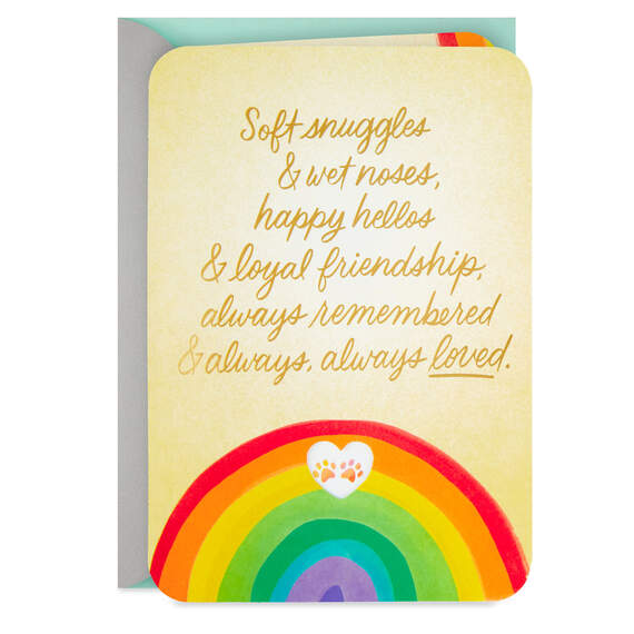 Always Remembered, Always Loved Sympathy Card for Loss of Dog, , large image number 1