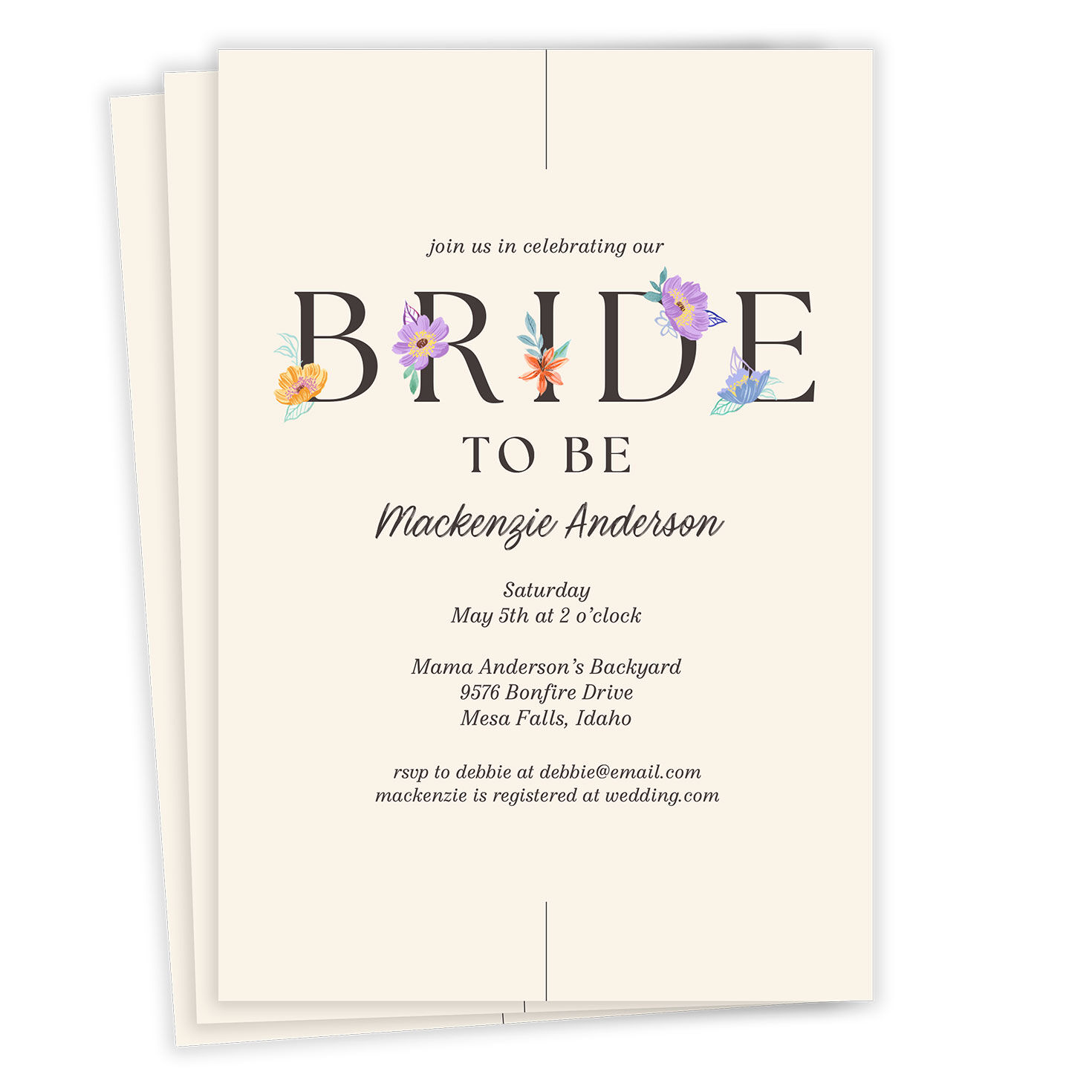 Floral Bride to Be Flat Bridal Shower Invitation