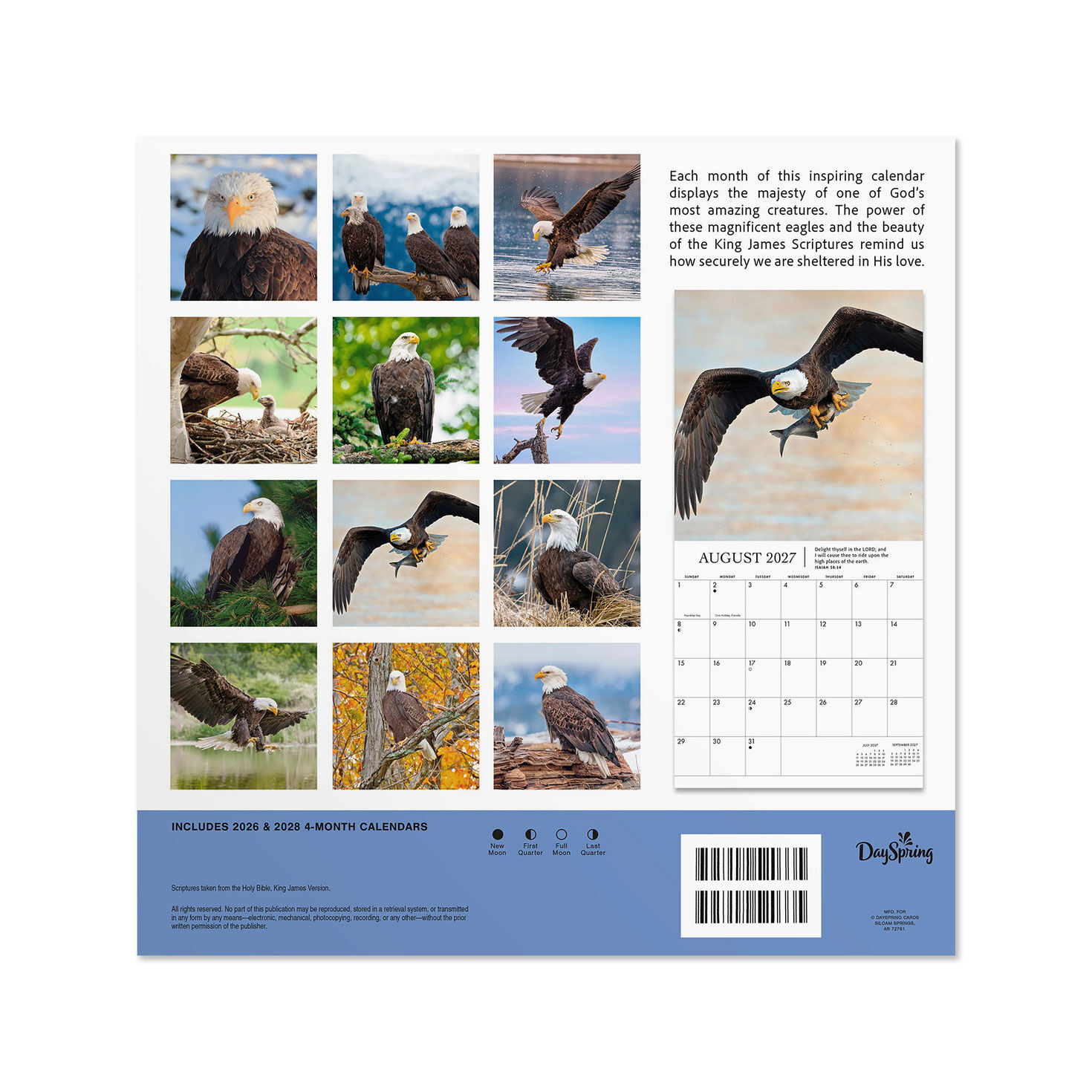 On Eagles' Wings 2027 12-Month Wall Calendar Back image number 2