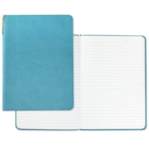 Turquoise Faux Leather Notebook With Pen, 