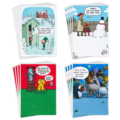 Christmas Characters Funny Boxed Christmas Cards Assortment, Pack of 16, 