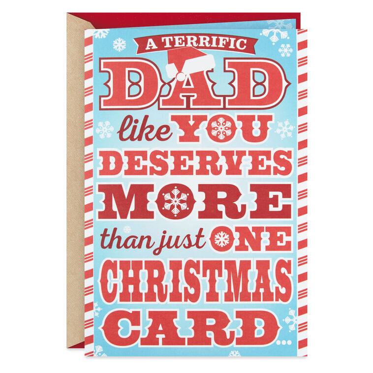 You Deserve More Than One Card Funny Christmas Card for Dad With Mini Cards