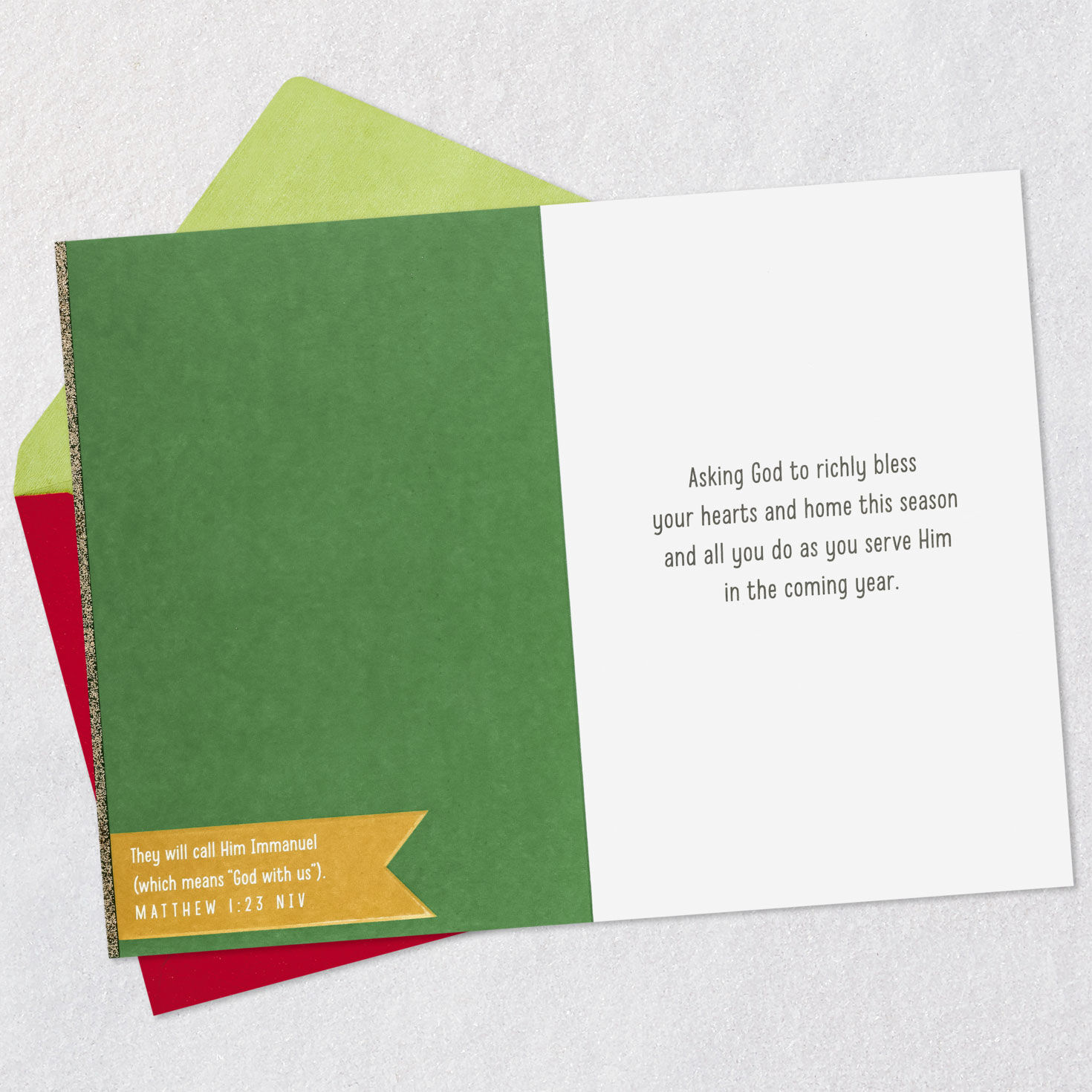 Nativity Christmas Card for Couple in Ministry Open card with envelope image number 4