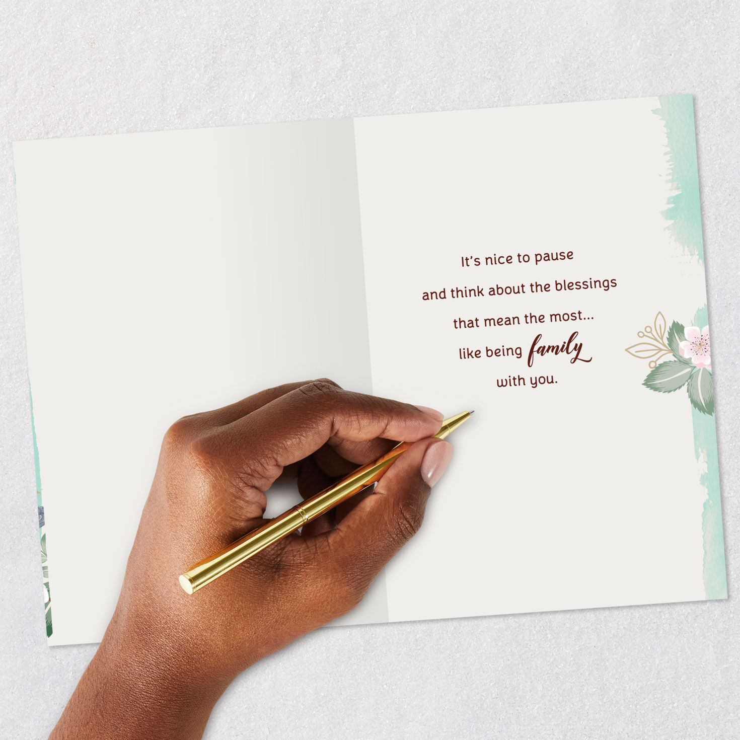 Painted Birds and Berries on Mint Green Easter Card Signing card image number 6