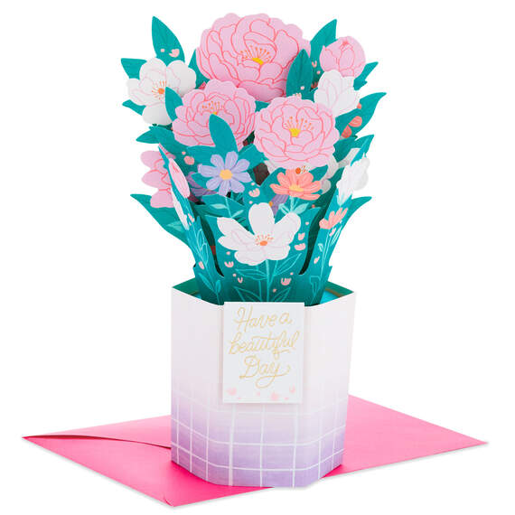Flower Bouquet Have a Beautiful Day 3D Pop-Up Card