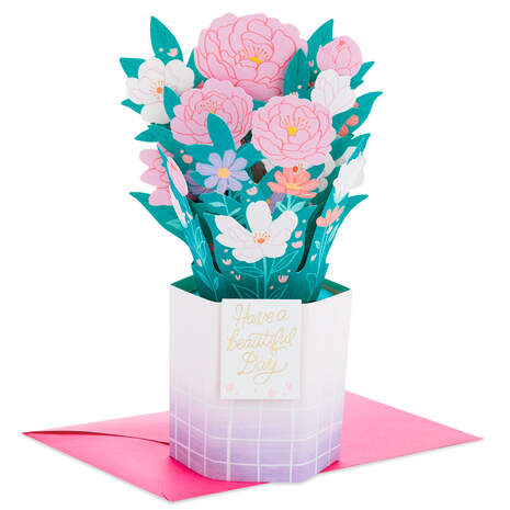 Flower Bouquet Have a Beautiful Day 3D Pop-Up Card, , large