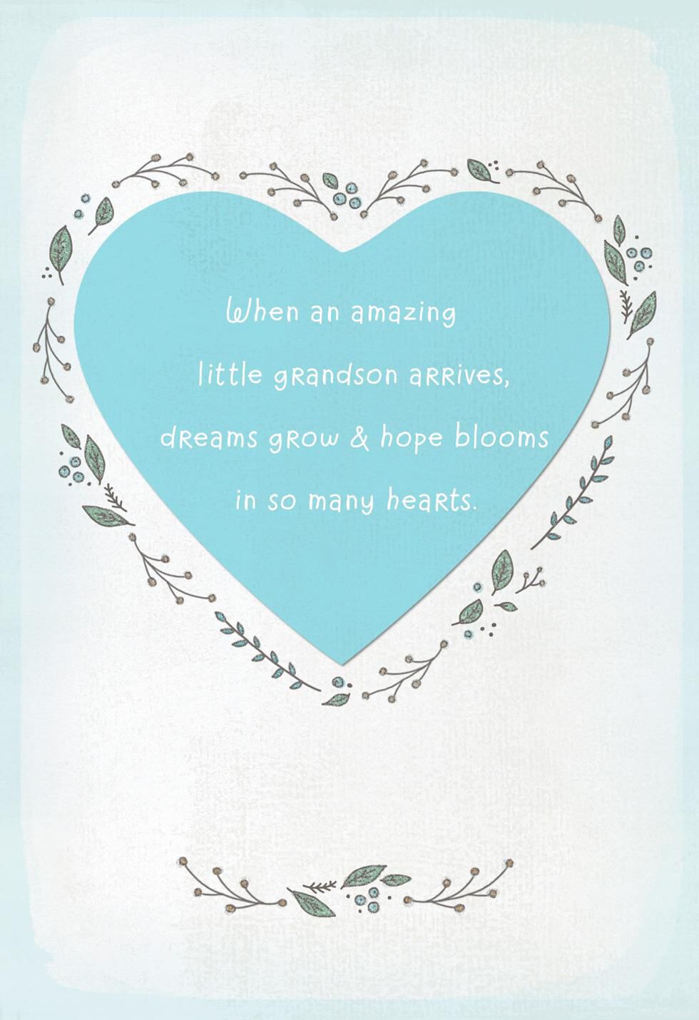 Dreams Grow and Hope Blooms New Baby Grandson Card