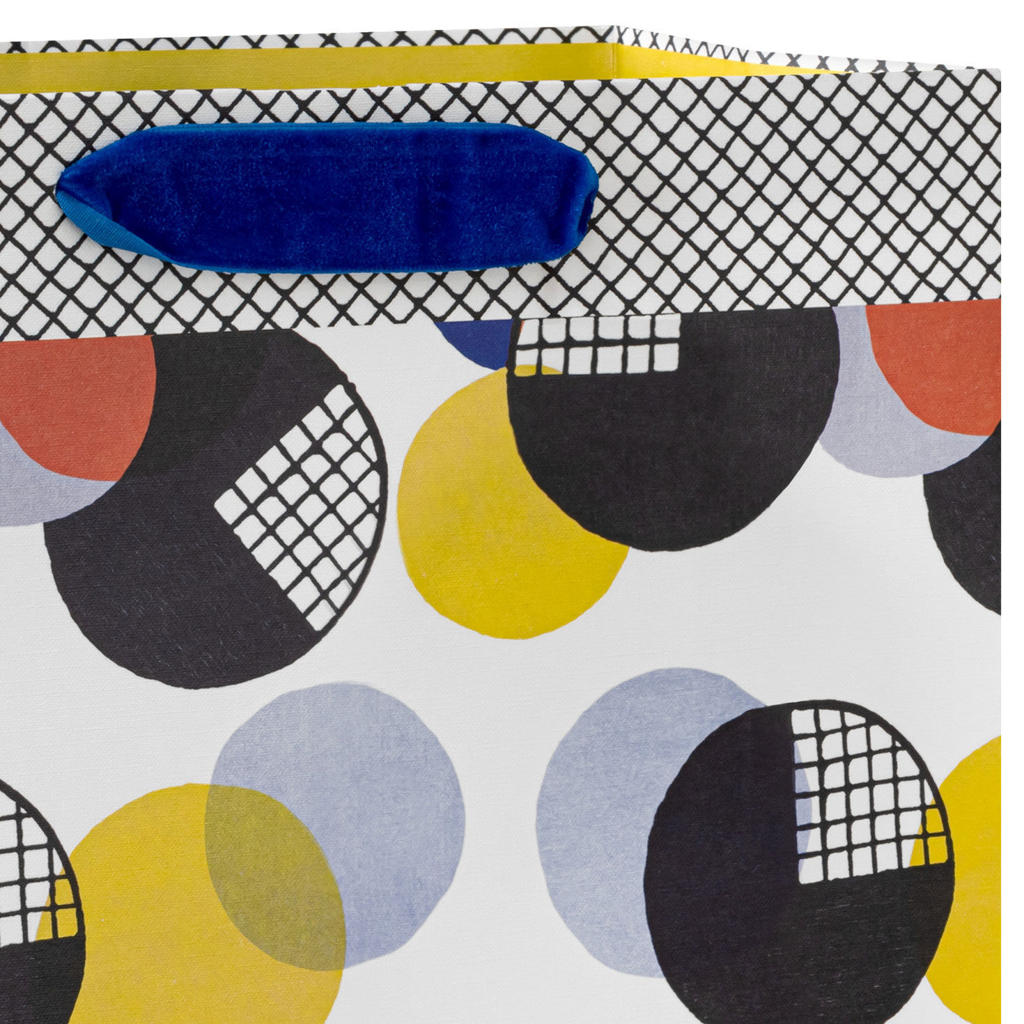 Archives Multicolor Circles on White Large Gift Bag Handle Detail image number 4