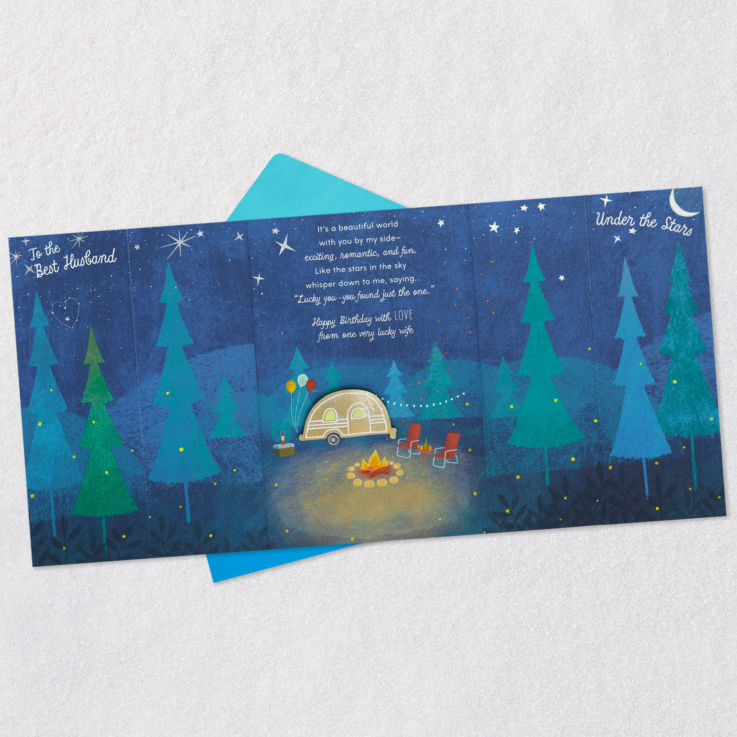 Beautiful World With You by My Side Birthday Card for Husband From Wife, , large image number 4