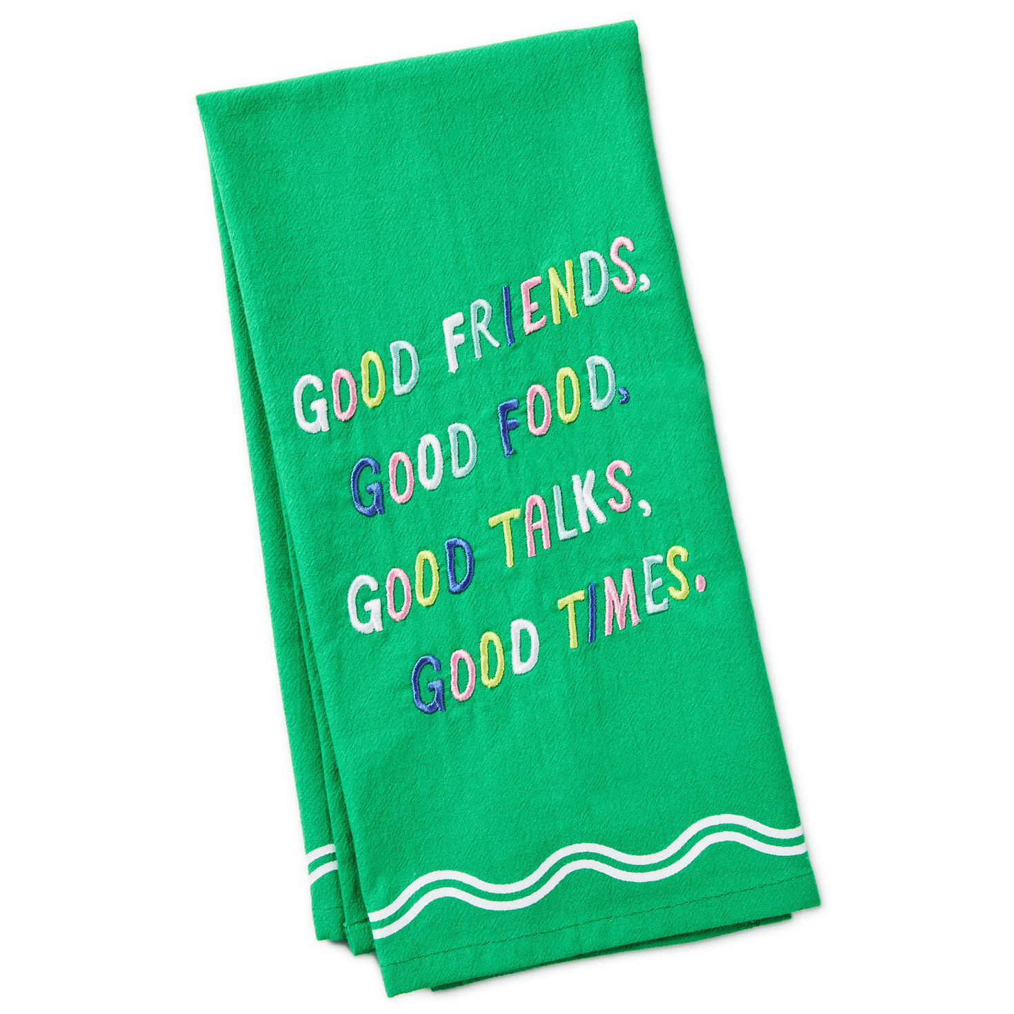 Good Friends, Food, Talks and Times Tea Towel, 18x26