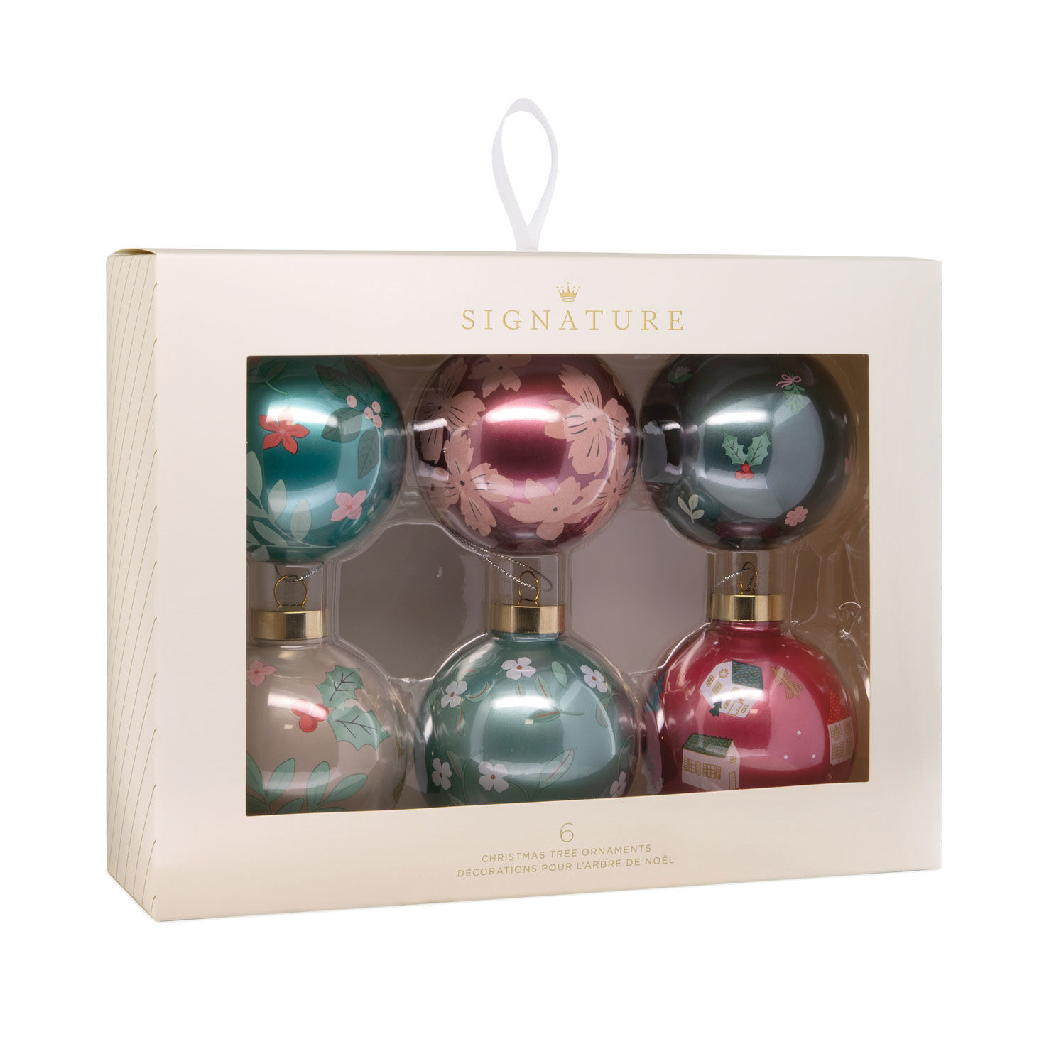 Pink & Green Holiday Ball Christmas Ornaments  image number 7