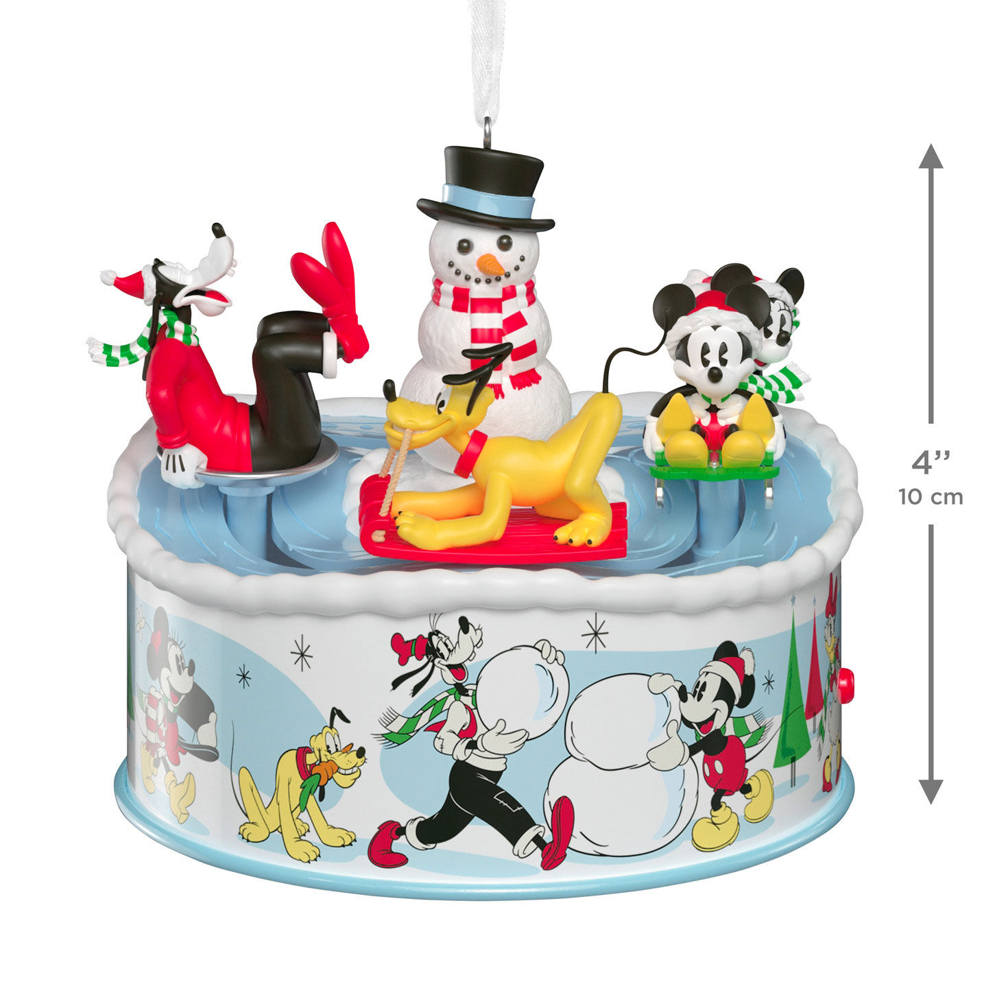 Mickey and Friends Sledding Keepsake Ornament measurement image number 3
