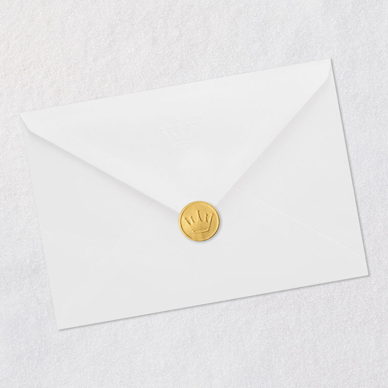 Sparkly Gold Wedding Cake With Heart Wedding Card Envelope Back with Seal image number 10