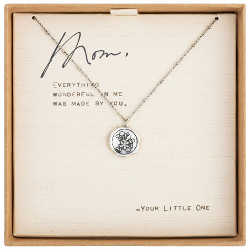 Floral Charm Dear You Mom Necklace, 17.5", 
